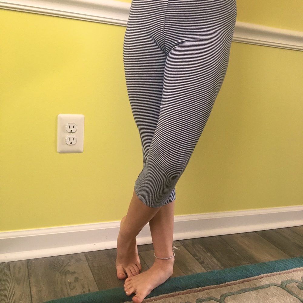 Stripped Stretchy Pants blue and white Capree L
